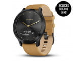 Умные часы черный оникс с светло-коричневым кожаным ремешком Garmin Vivomove HR
