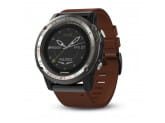 Умные часы черные с коричневым кожаным ремешком Garmin D2 Charlie