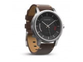 Умные часы серебристые со стальным корпусом и кожаным ремешком Garmin Vivomove Premium