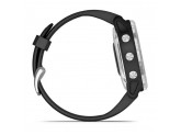 Умные часы Garmin серебристые с черным ремешком Fenix 6s Solar