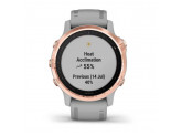 Умные часы розовое золото с серым ремешком Garmin Fenix 6s Sapphire