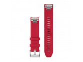Ремешок сменный красный, серебристая застежка Garmin QuickFit 22 мм (силикон)