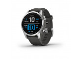 Умные часы серебристый с графитовым силиконовым ремешком Garmin Fenix 7S