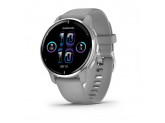 Умные часы серые с серебристым безелем и силиконовым ремешком Garmin Venu 2 Plus