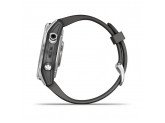 Умные часы серебристый с графитовым силиконовым ремешком Garmin Fenix 7S
