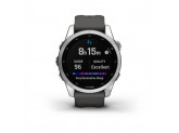 Умные часы серебристый с графитовым силиконовым ремешком Garmin Fenix 7S