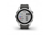 Умные часы серебристый с графитовым силиконовым ремешком Garmin Fenix 7S