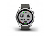 Умные часы серебристый с графитовым силиконовым ремешком Garmin Fenix 7S