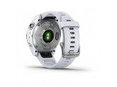 Умные часы серебристый с белым силиконовым ремешком Garmin Fenix 7S