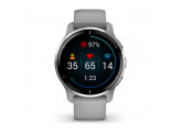 Умные часы серые с серебристым безелем и силиконовым ремешком Garmin Venu 2 Plus