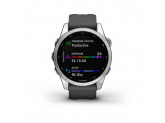 Умные часы серебристый с графитовым силиконовым ремешком Garmin Fenix 7S