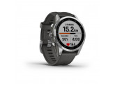 Умные часы серебристый с графитовым силиконовым ремешком Garmin Fenix 7S