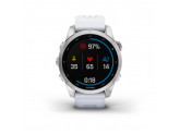 Умные часы серебристый с белым силиконовым ремешком Garmin Fenix 7S