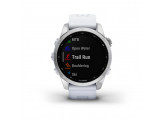 Умные часы серебристый с белым силиконовым ремешком Garmin Fenix 7S