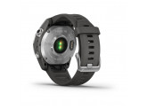 Умные часы серебристый с графитовым силиконовым ремешком Garmin Fenix 7S