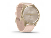 Умные часы светло-золотистые с плетеным нейлоновым розовым ремешком Garmin Vivomove Style