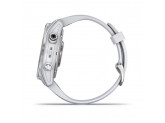 Умные часы серебристый с белым силиконовым ремешком Garmin Fenix 7S