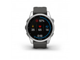 Умные часы серебристый с графитовым силиконовым ремешком Garmin Fenix 7S
