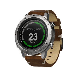 Умные часы серебристые с кожаным ремешком Garmin Fenix Chronos