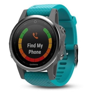 Умные часы серебристые с бирюзовым ремешком Garmin Fenix 5s