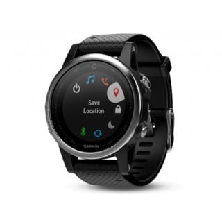 Умные часы серебристые с черным ремешком Garmin Fenix 5s