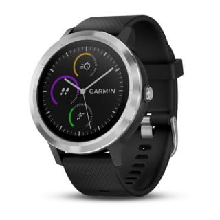 Умные часы серебристые с черным ремешком Garmin Vivoactive 3