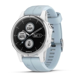 Умные часы белые с голубым ремешком Garmin Fenix 5s Plus