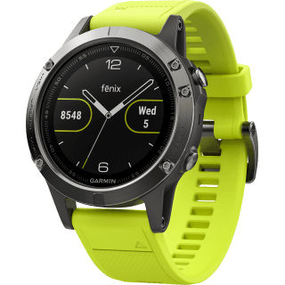 Умные часы серые с желтым ремешком Garmin Fenix 5