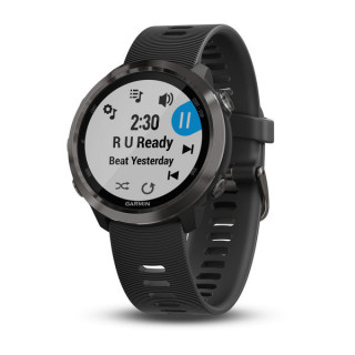 Умные часы серые с черным ремешком Garmin Forerunner 645 Music