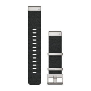 Ремешок сменный черный с серебристой застежкой Garmin QuickFit 22 мм (нейлоновый)