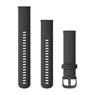 Ремешок сменный черный с серой с застежкой Garmin Quick Release 20 мм (силиконовый)