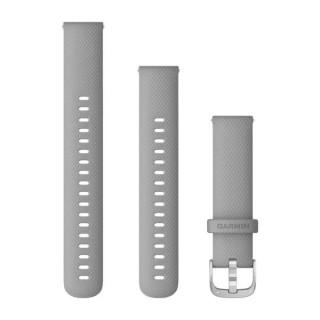 Ремешок сменный серый с серебристой застежкой Garmin Quick Release 18 мм (силиконовый)