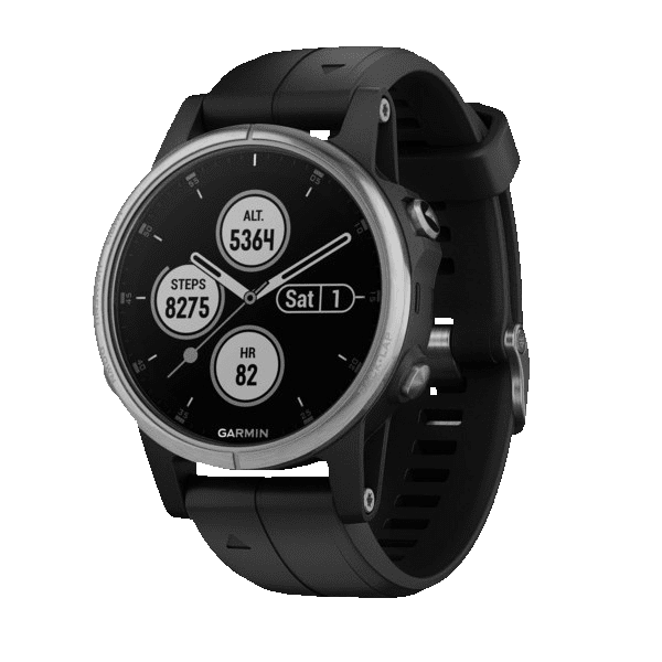 Умные часы черные с черным ремешком Garmin Fenix 5S Plus